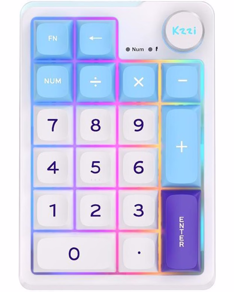 Бездротова клавіатура KZZI K20 UA/ENG (Meeting Switch) Blue Sea (6935280823404)